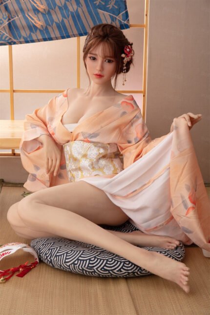 135CM/(4ft4)/B-Cup Real Skin Texture Silicone Sex Doll #HWC-14